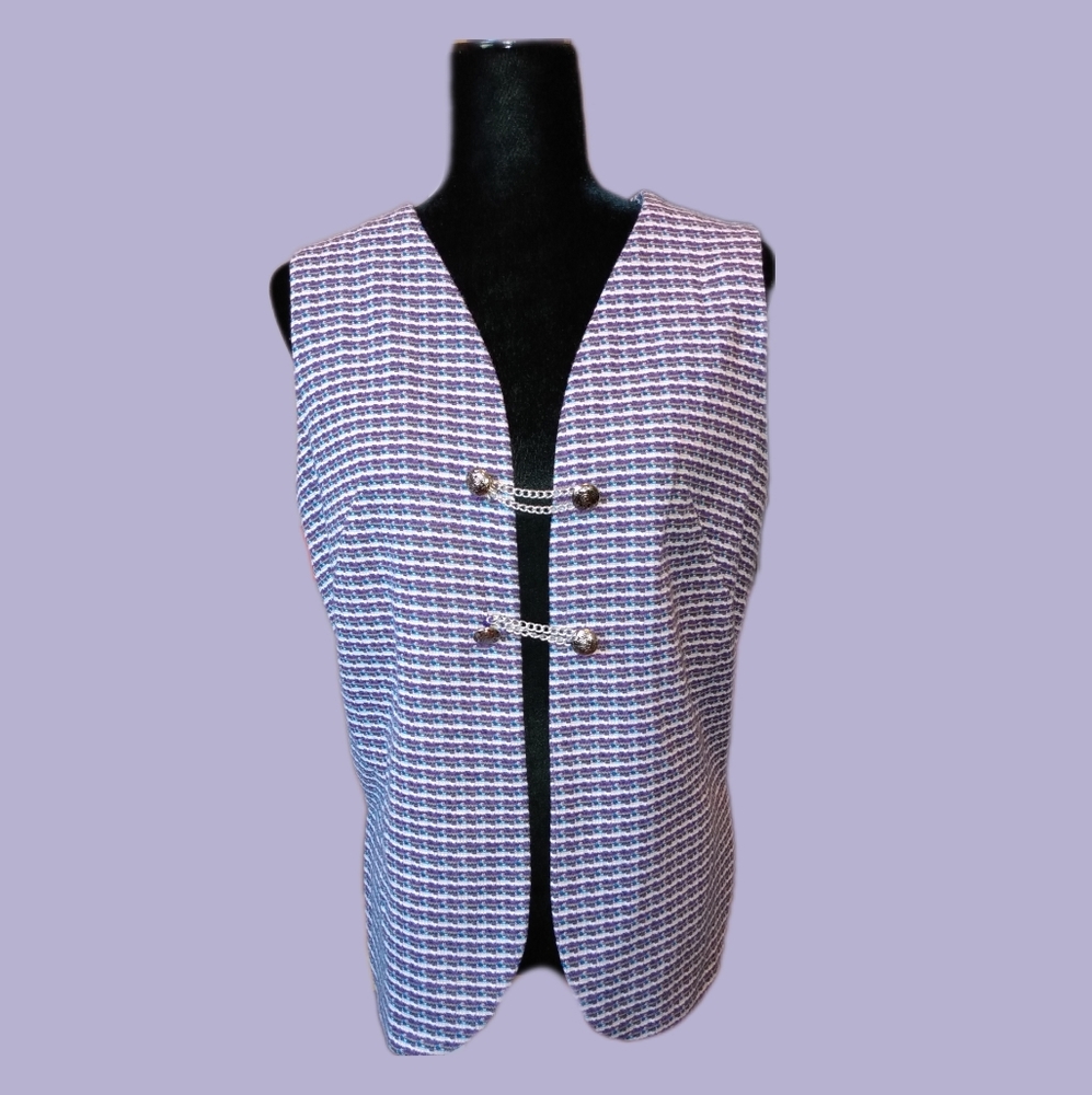🔴 LAST CHANCE VTG Plaid Vest with Silver Buttons